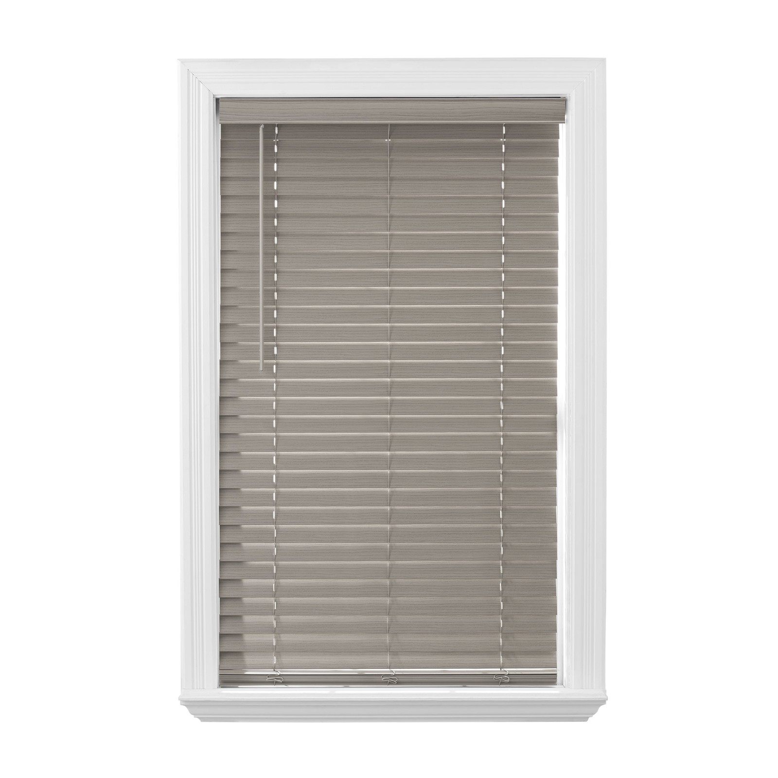 2″ Cordless Faux Wood Horizontal Blinds, Rustic Gray, 46″ W x 64″ L