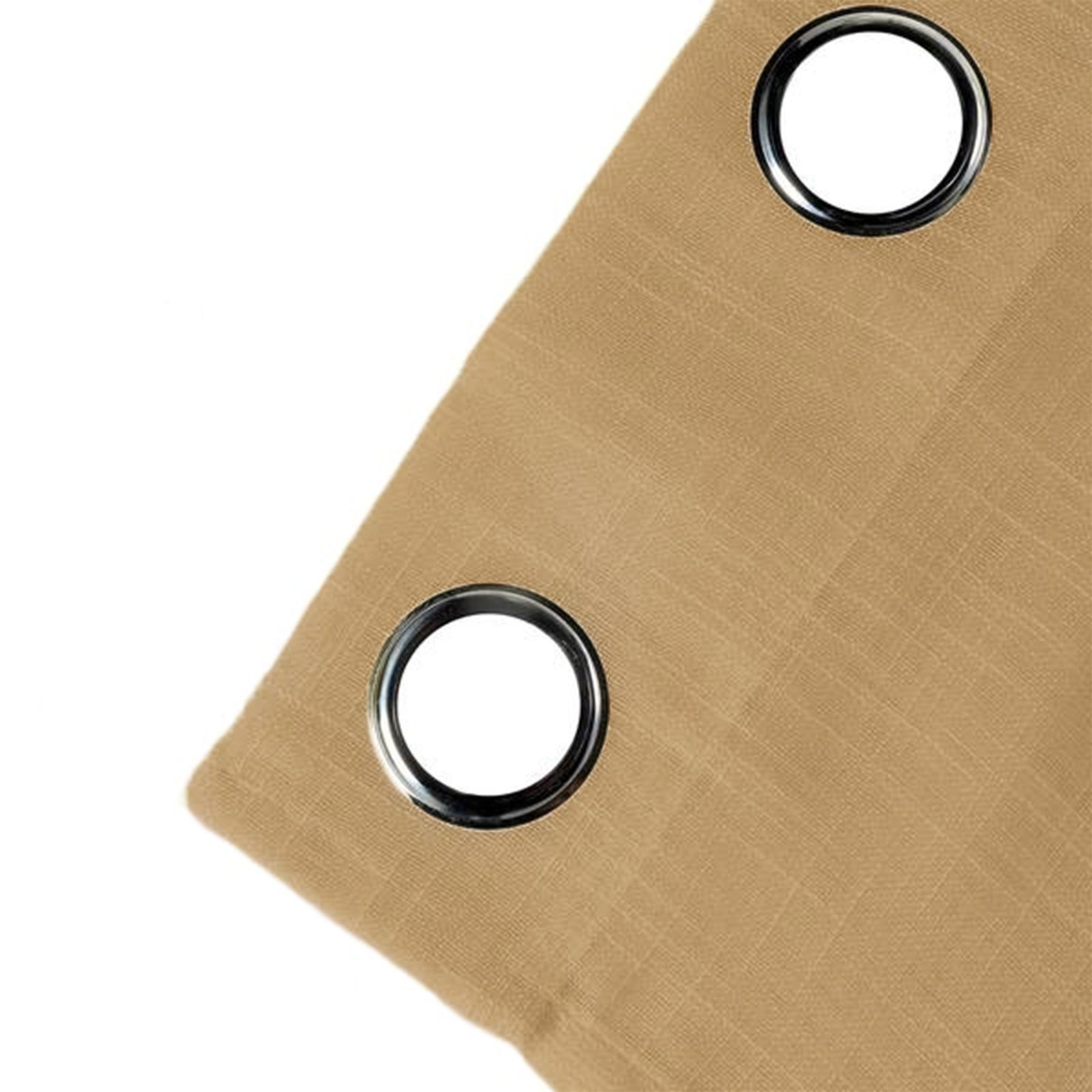 2 NATURAL 52″x64″ FAUX LINEN CURTAINS Chrome Grommets Home Events Decorations