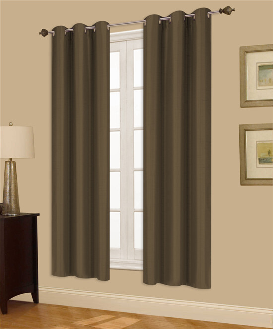 1 BROWN COFFEE SOLID PANEL THERMAL LINED BLACKOUT GROMMET WINDOW CURTAIN SSS 63″