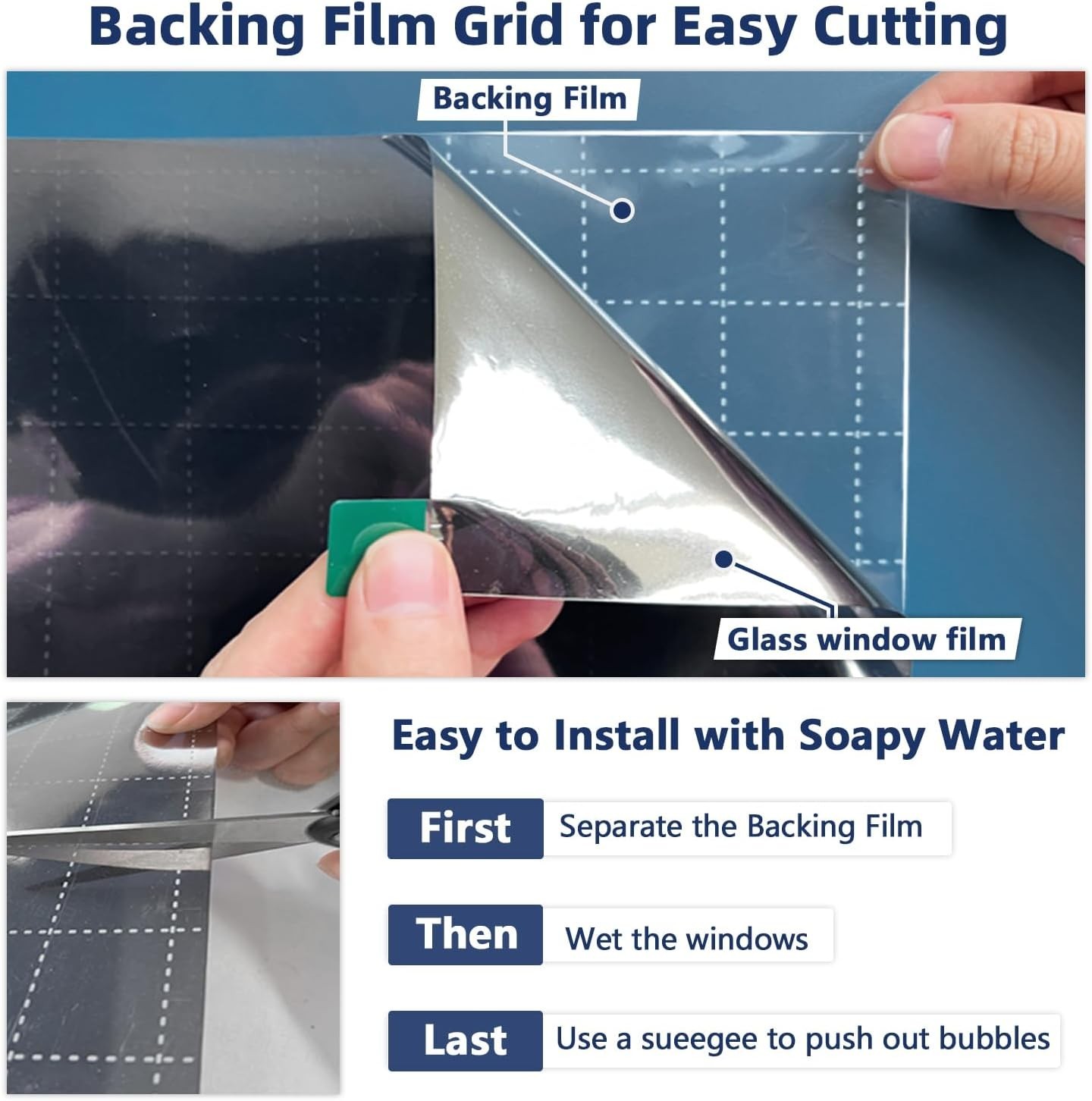 Static Cling One-Way Window Film – Privacy & Heat Control for Homes 11.8×78.7in