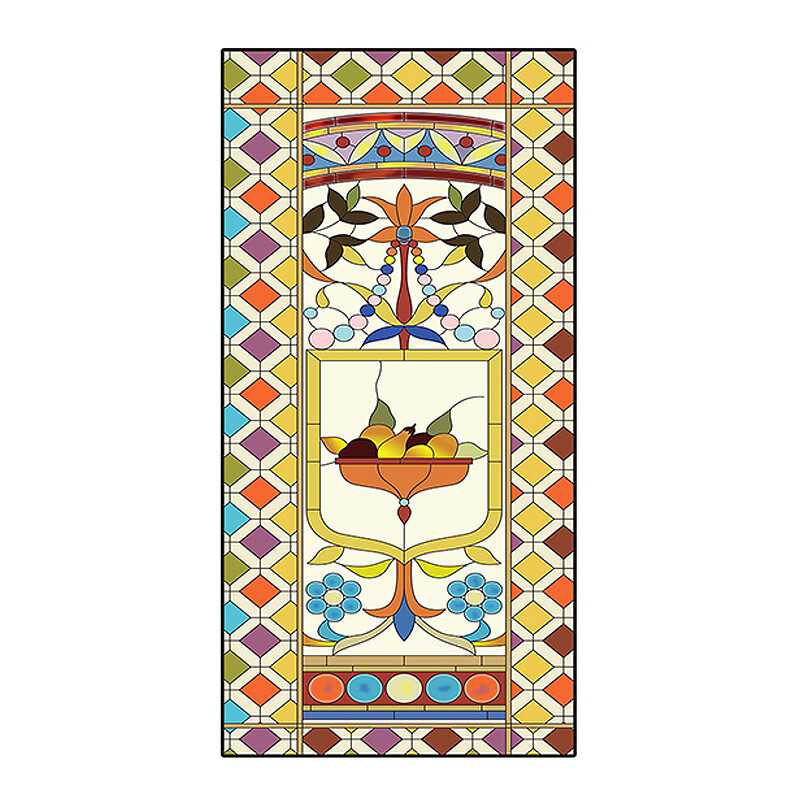 Retro Luxury Static Stained Window Film Church Balcony Window Decor NEW