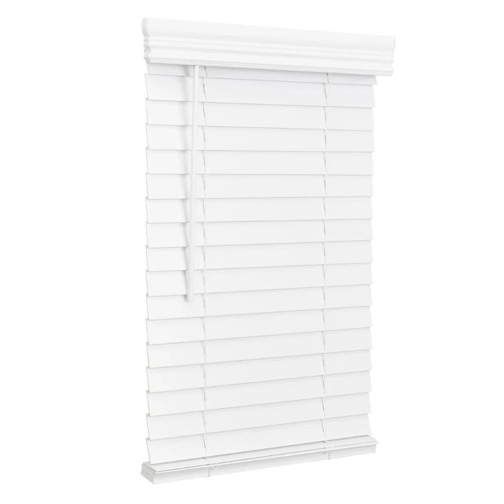 Cordless, 2 Inch Faux Wood Blind, Window Blinds, Exact Sizes- All Sizes