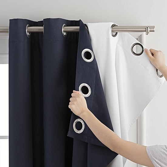 Home Expressions Blackout Curtain Panel 47″x61″ White Grommet Top Liner