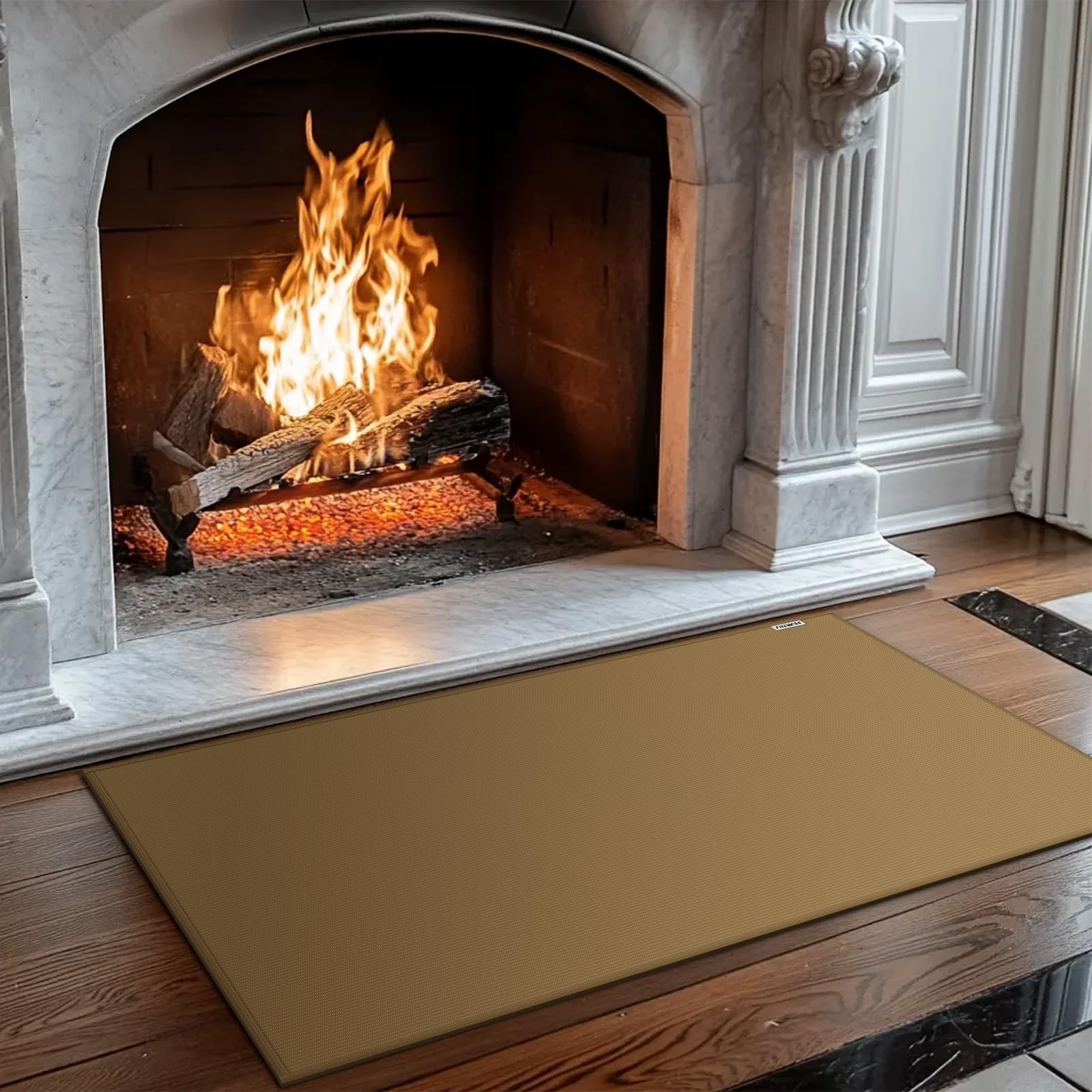 Hearth Rugs for Fireplaces Fire Resistant,42×24 inches Fireproof Fireplace Ma…
