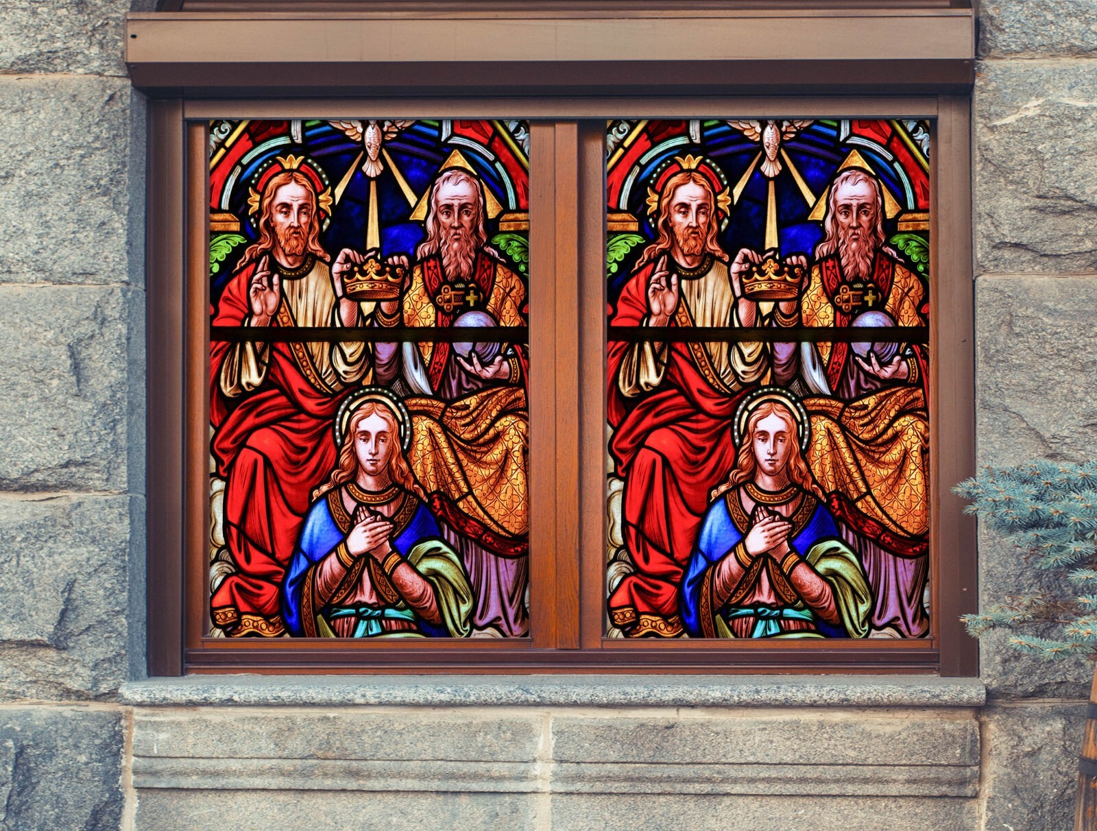 3D Crown A399 Window Film Print Sticker Cling Stained Glass UV Sinsin