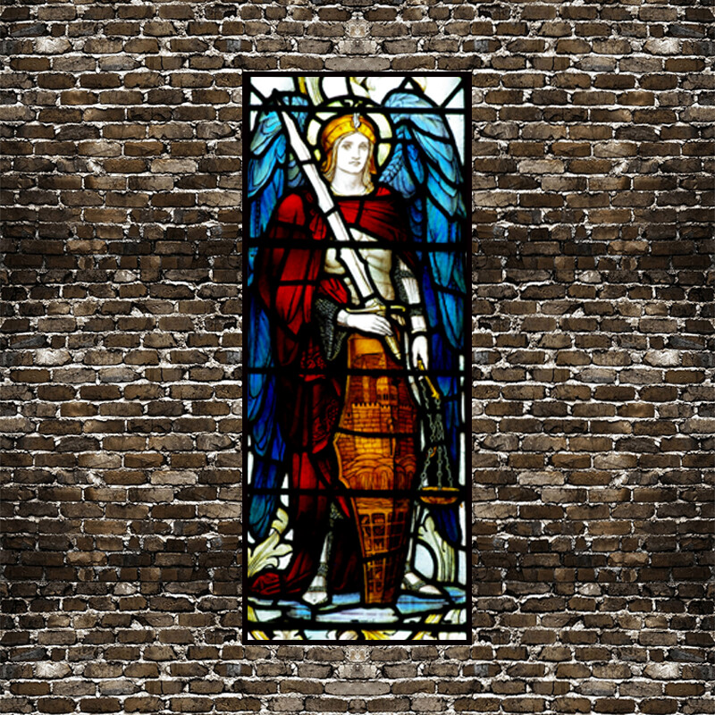 Sticker Window Film Stained vintage Church Glass PVC Self Adhesive Home Decorate