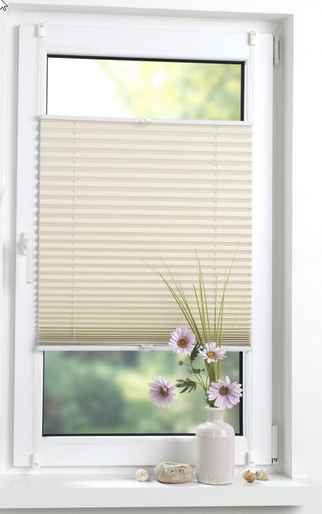 LIEDECO clipfix thermal pleated blind braced – 80 x 130 cm (WxH) – color beige