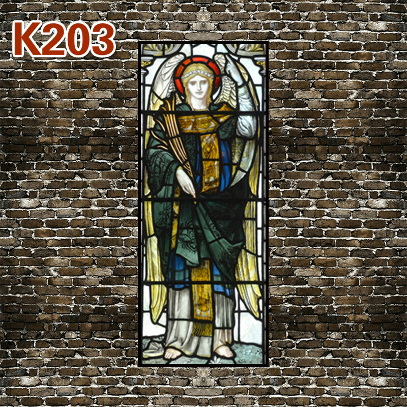 Sticker Window Film Stained vintage Church Glass PVC Self Adhesive Home Decorate