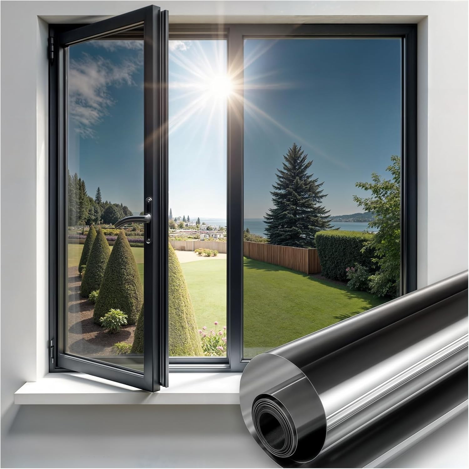 Static Cling One-Way Window Film – Privacy & Heat Control for Homes 11.8×78.7in