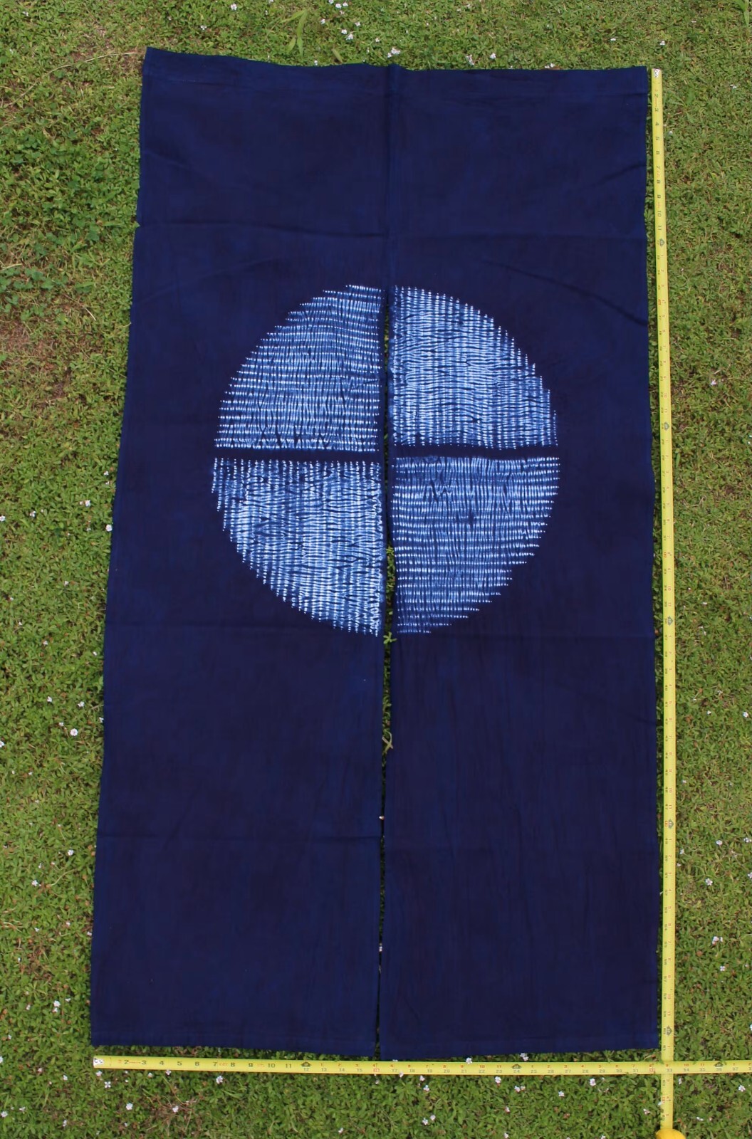 Vintage Japanese Shibori Noren Natural Tie-Dye Indigo Cotton Door Way Curtain