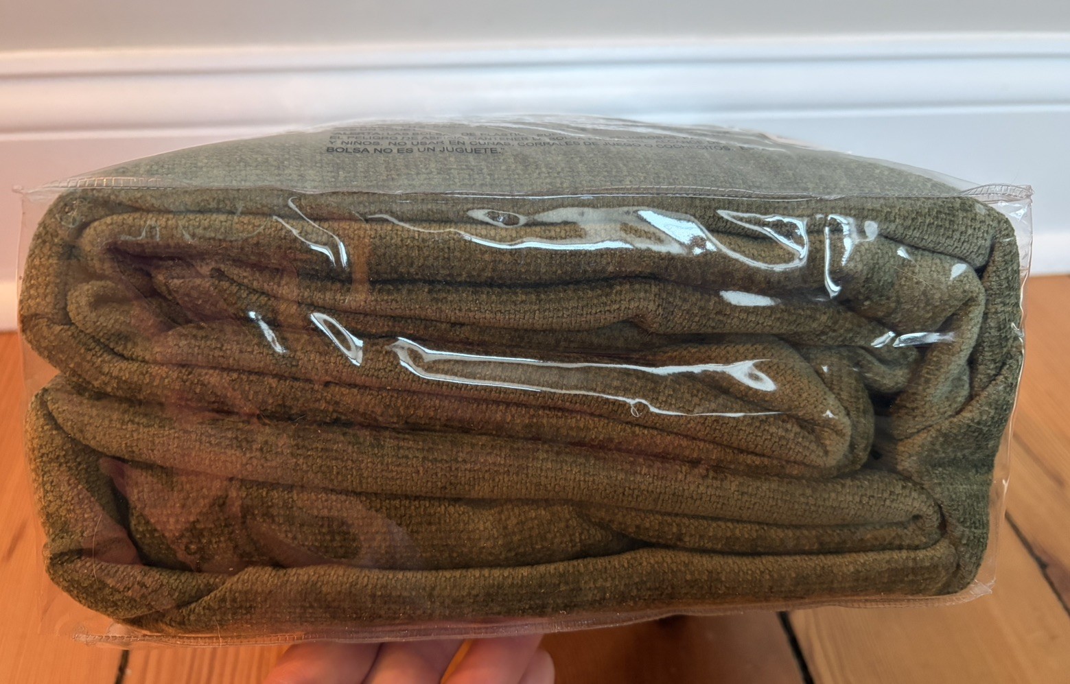 West Elm 48 x 84″ Worn Velvet Blackout Curtain Olive Green (1) Individual Panel