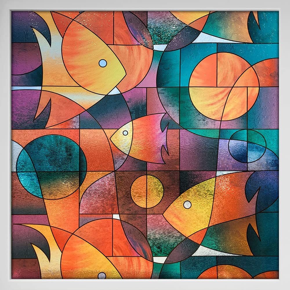 BDF 3FSH Window Film Fish Stained Glass