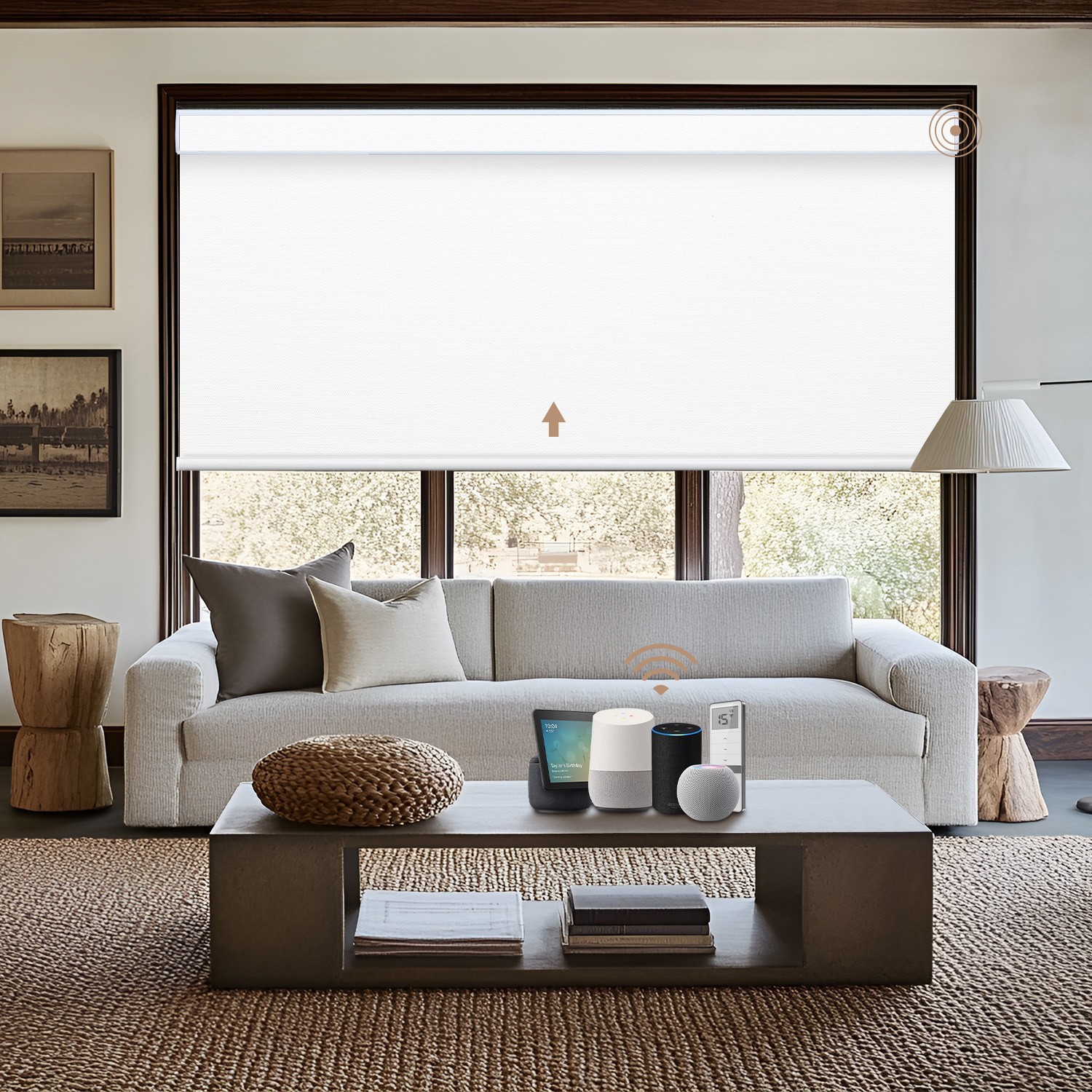 Kincmo Motorized Blinds 50″ x 63″ Pure White