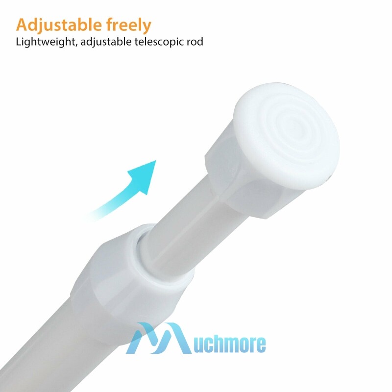 2 Pack Spring Tension Curtain Rods 23-43 Inches, White Spring Loaded Curtain Rod
