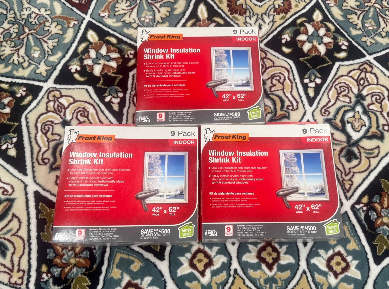 Frost King 42 x62 Indoor Window Insulation 9 Pack Shrink Kit V73/9H