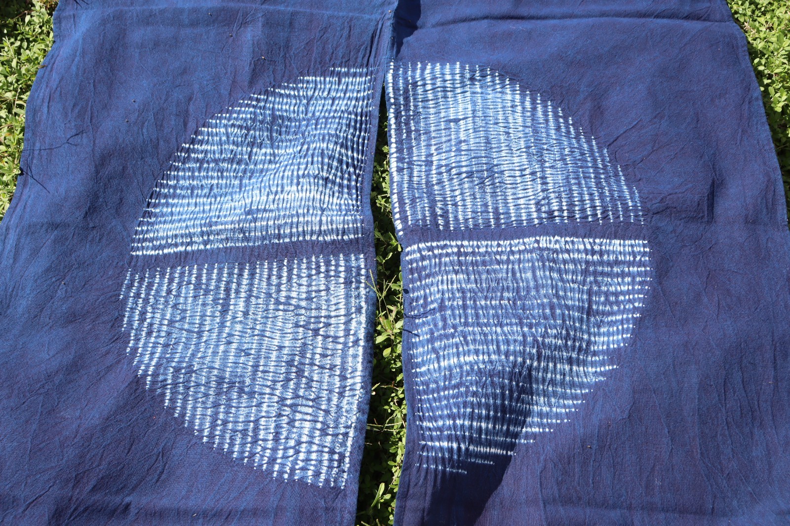 Vintage Japanese Shibori Noren Natural Tie-Dye Indigo Cotton Door Way Curtain