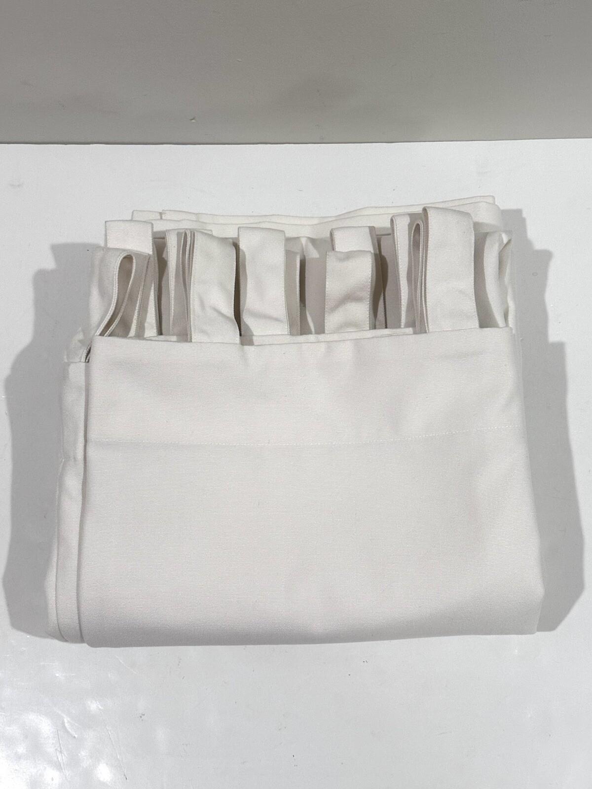Pottery Barn Large 100 x 96 100% Polyester Canvas Thick Tab Top 1 Curtain Ivory