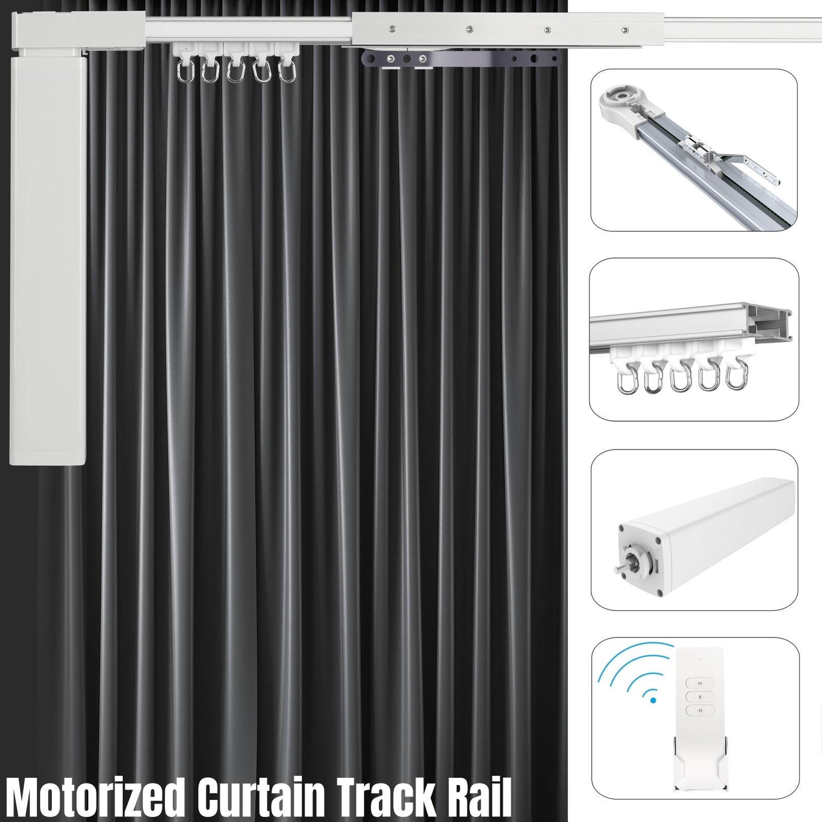 3.2m Motorized Curtain Track Rail 10.5ft Advanced Automatic Wifi Remote Control