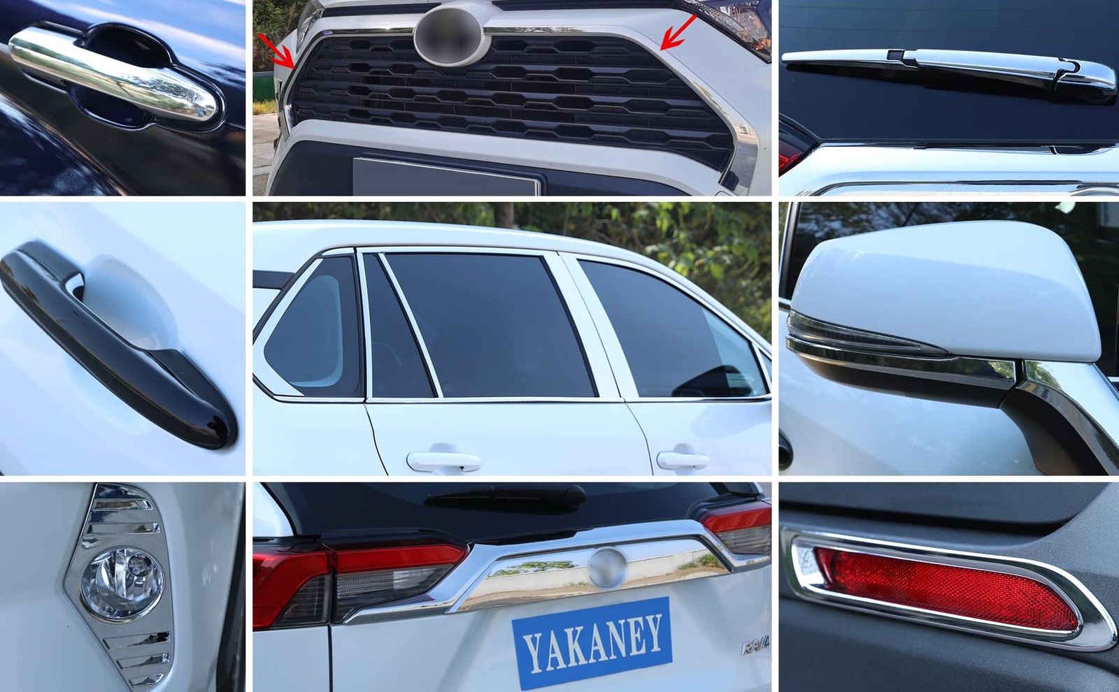 Yakaney For Toyota Rav4 Oem Style Chrome Rear Lid Trunk Upper Curve Sporty