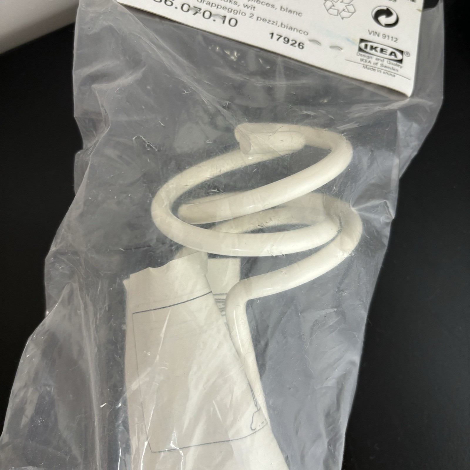 Vintage IKEA Omkrets White Drapery Hooks 2 Sets 4 Total Pieces Classic Cottage