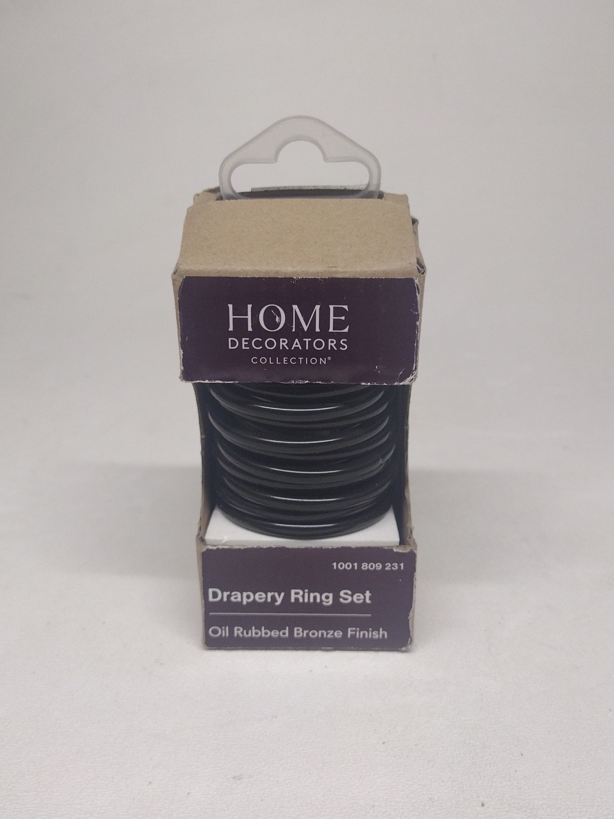 1 Oil-Rubbed Bronze Steel Curtain Rings with Clips (Set of 10)