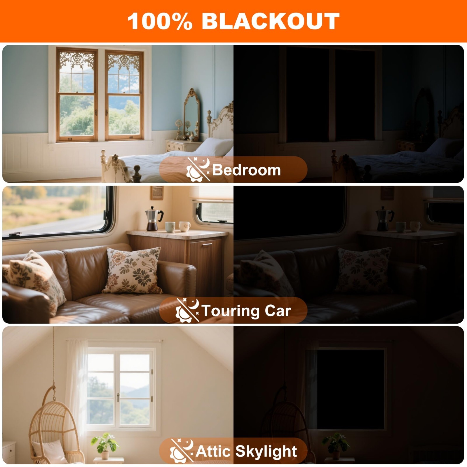Black Out Window Cover Portable Blackout Curtain for Bedroom Blackout Blinds