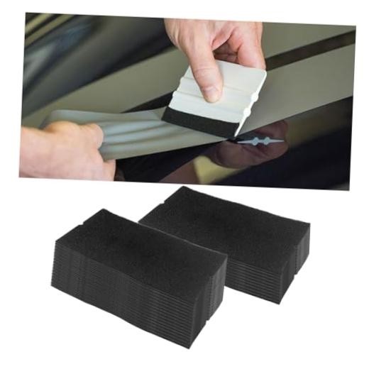 Vinyl Squeegee Felt Fabric, Self-Adhesive Pre-Cut Scraper Wrap Tool, Non 50PCS