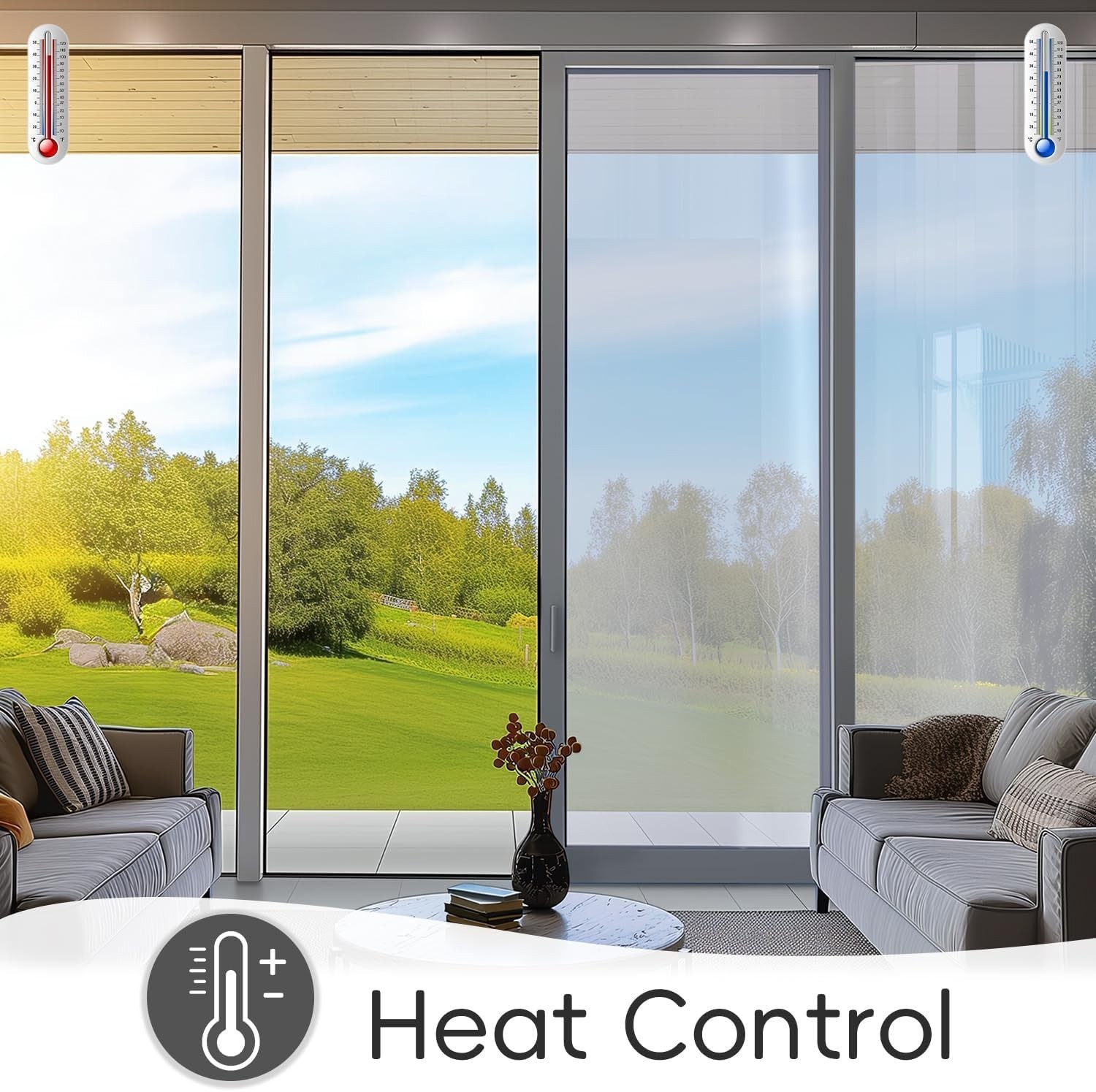 Static Cling One-Way Window Film – Privacy & Heat Control for Homes 11.8×78.7in