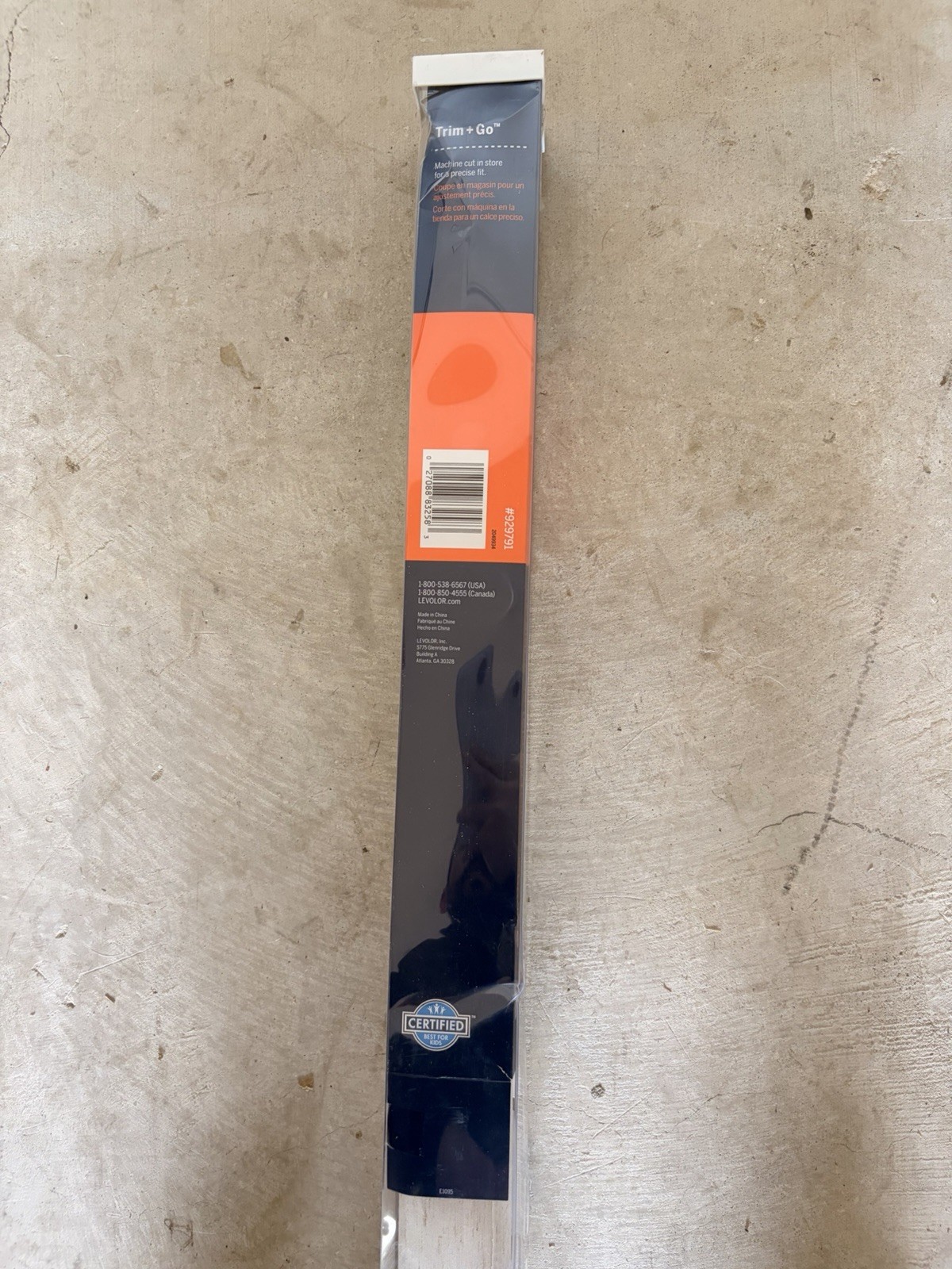 Levolor Trim+Go Fabric Roller Shade 55×72 Seashell Light Filtering
